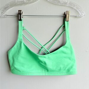Lululemon Energy Bra Neon Green Strappy Criss Cross Sports Bra Sz 10
